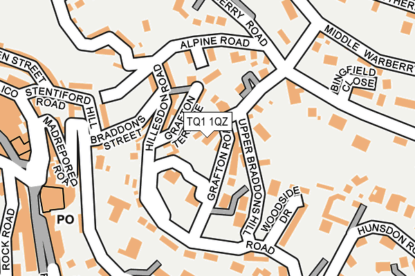 TQ1 1QZ map - OS OpenMap – Local (Ordnance Survey) TQ1 1QZ map - OS OpenMap – Local (Ordnance Survey)