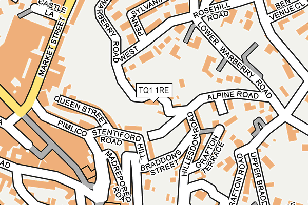 TQ1 1RE map - OS OpenMap – Local (Ordnance Survey) TQ1 1RE map - OS OpenMap – Local (Ordnance Survey)