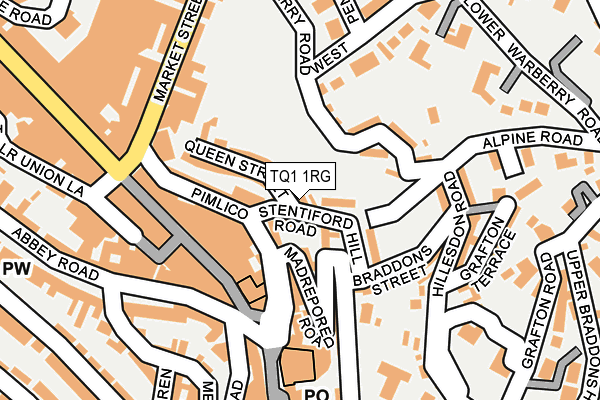 TQ1 1RG map - OS OpenMap – Local (Ordnance Survey) TQ1 1RG map - OS OpenMap – Local (Ordnance Survey)