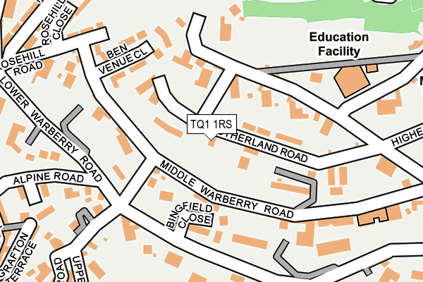 TQ1 1RS map - OS OpenMap – Local (Ordnance Survey) TQ1 1RS map - OS OpenMap – Local (Ordnance Survey)