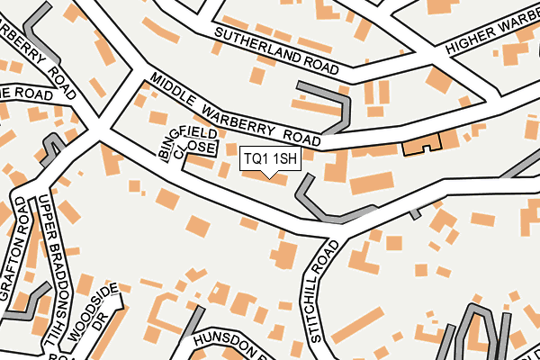 TQ1 1SH map - OS OpenMap – Local (Ordnance Survey)