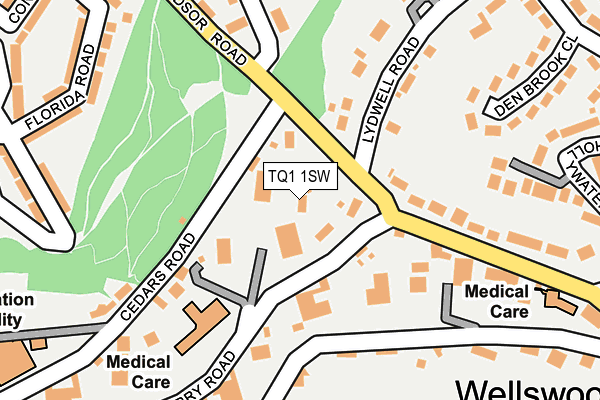 TQ1 1SW map - OS OpenMap – Local (Ordnance Survey) TQ1 1SW map - OS OpenMap – Local (Ordnance Survey)