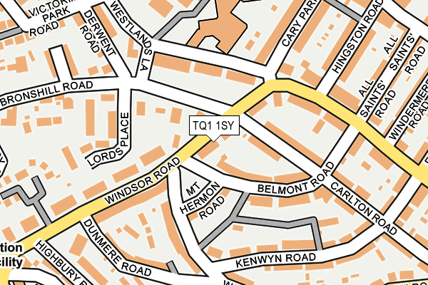 TQ1 1SY map - OS OpenMap – Local (Ordnance Survey) TQ1 1SY map - OS OpenMap – Local (Ordnance Survey)