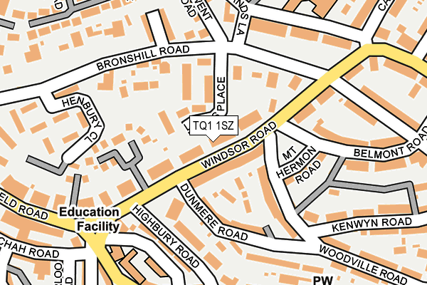 TQ1 1SZ map - OS OpenMap – Local (Ordnance Survey)