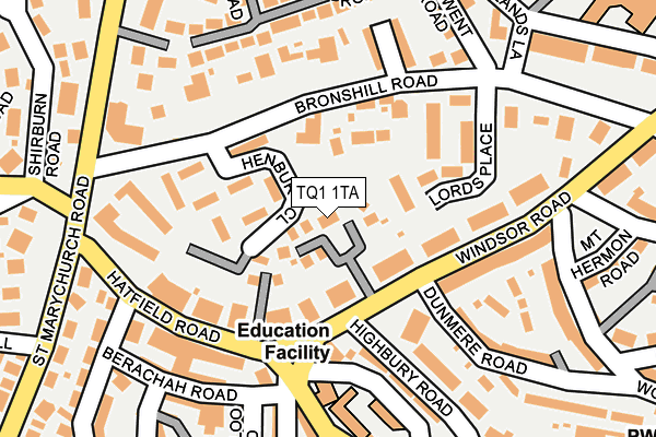 TQ1 1TA map - OS OpenMap – Local (Ordnance Survey)