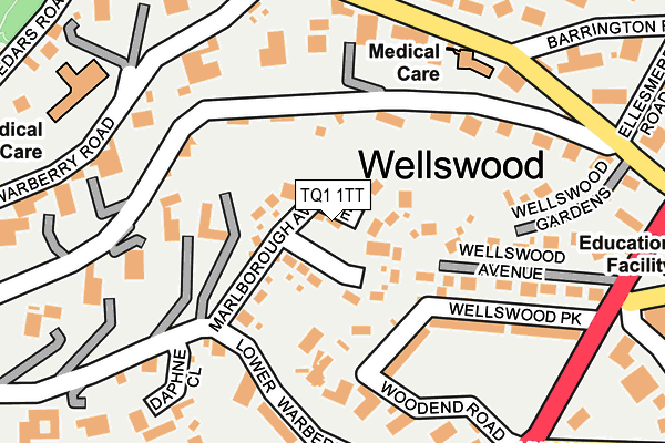 TQ1 1TT map - OS OpenMap – Local (Ordnance Survey)