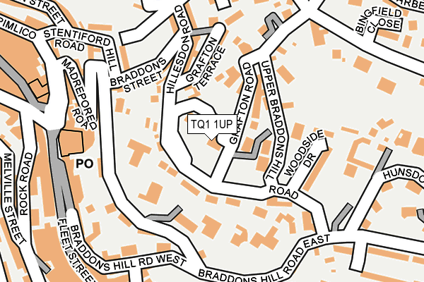 TQ1 1UP map - OS OpenMap – Local (Ordnance Survey) TQ1 1UP map - OS OpenMap – Local (Ordnance Survey)