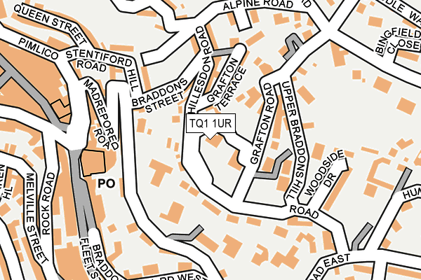 TQ1 1UR map - OS OpenMap – Local (Ordnance Survey) TQ1 1UR map - OS OpenMap – Local (Ordnance Survey)