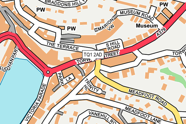 TQ1 2AD map - OS OpenMap – Local (Ordnance Survey) TQ1 2AD map - OS OpenMap – Local (Ordnance Survey)