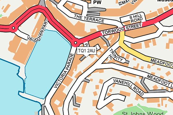 TQ1 2AU map - OS OpenMap – Local (Ordnance Survey) TQ1 2AU map - OS OpenMap – Local (Ordnance Survey)