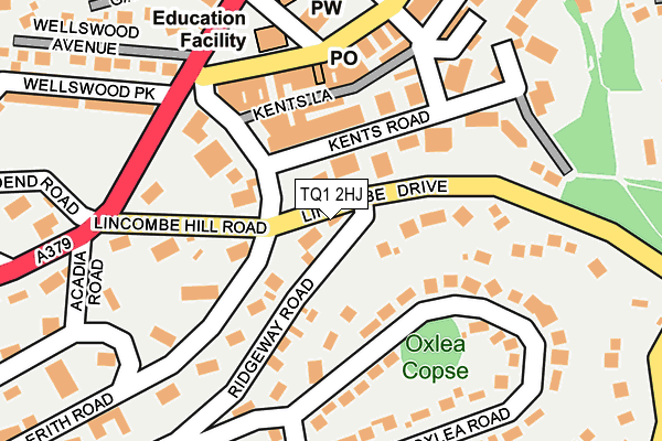 TQ1 2HJ map - OS OpenMap – Local (Ordnance Survey) TQ1 2HJ map - OS OpenMap – Local (Ordnance Survey)
