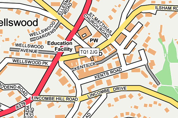 TQ1 2JG map - OS OpenMap – Local (Ordnance Survey)