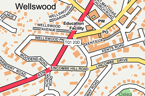 TQ1 2QD map - OS OpenMap – Local (Ordnance Survey) TQ1 2QD map - OS OpenMap – Local (Ordnance Survey)