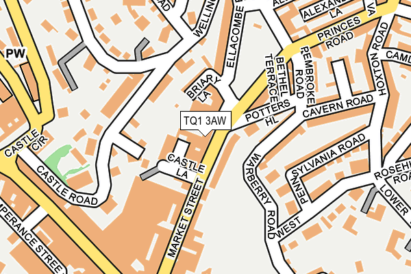 TQ1 3AW map - OS OpenMap – Local (Ordnance Survey) TQ1 3AW map - OS OpenMap – Local (Ordnance Survey)