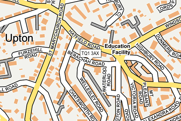 TQ1 3AX map - OS OpenMap – Local (Ordnance Survey) TQ1 3AX map - OS OpenMap – Local (Ordnance Survey)