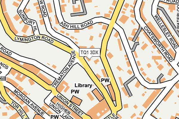 TQ1 3DX map - OS OpenMap – Local (Ordnance Survey) TQ1 3DX map - OS OpenMap – Local (Ordnance Survey)