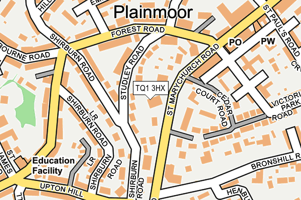 TQ1 3HX map - OS OpenMap – Local (Ordnance Survey)