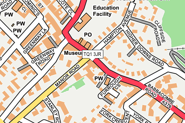 TQ1 3JR map - OS OpenMap – Local (Ordnance Survey) TQ1 3JR map - OS OpenMap – Local (Ordnance Survey)