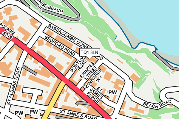 TQ1 3LN map - OS OpenMap – Local (Ordnance Survey) TQ1 3LN map - OS OpenMap – Local (Ordnance Survey)