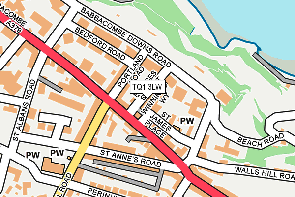 TQ1 3LW map - OS OpenMap – Local (Ordnance Survey) TQ1 3LW map - OS OpenMap – Local (Ordnance Survey)