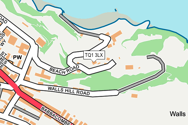 TQ1 3LX map - OS OpenMap – Local (Ordnance Survey) TQ1 3LX map - OS OpenMap – Local (Ordnance Survey)