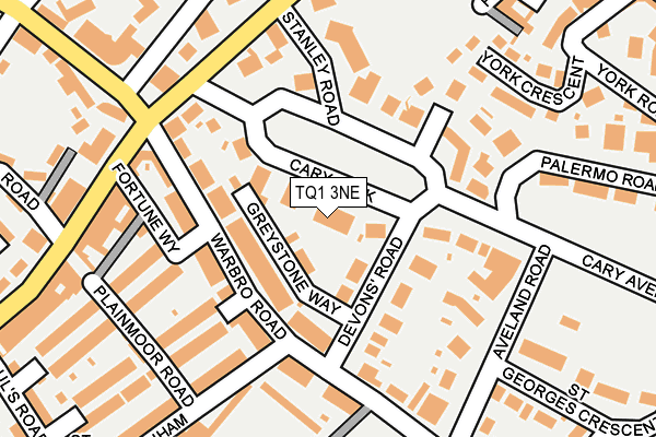 TQ1 3NE map - OS OpenMap – Local (Ordnance Survey) TQ1 3NE map - OS OpenMap – Local (Ordnance Survey)
