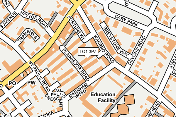 TQ1 3PZ map - OS OpenMap – Local (Ordnance Survey) TQ1 3PZ map - OS OpenMap – Local (Ordnance Survey)