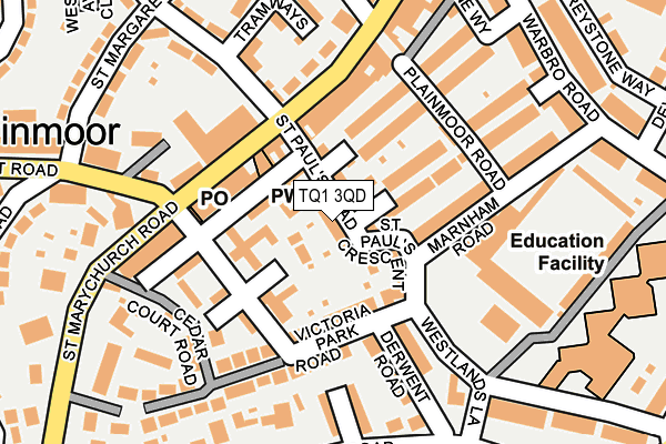 TQ1 3QD map - OS OpenMap – Local (Ordnance Survey) TQ1 3QD map - OS OpenMap – Local (Ordnance Survey)