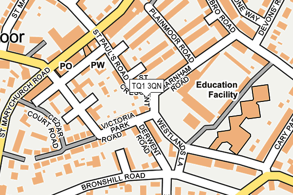 TQ1 3QN map - OS OpenMap – Local (Ordnance Survey) TQ1 3QN map - OS OpenMap – Local (Ordnance Survey)