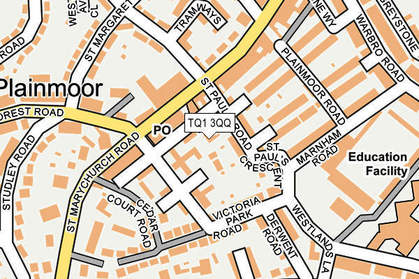 TQ1 3QQ map - OS OpenMap – Local (Ordnance Survey) TQ1 3QQ map - OS OpenMap – Local (Ordnance Survey)