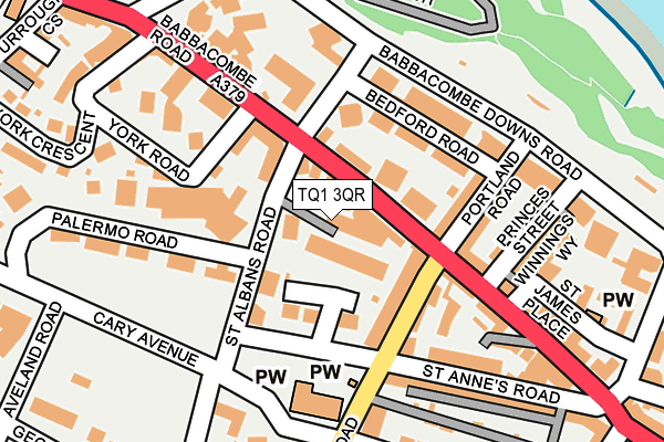 TQ1 3QR map - OS OpenMap – Local (Ordnance Survey) TQ1 3QR map - OS OpenMap – Local (Ordnance Survey)