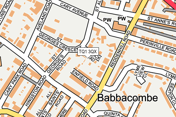 TQ1 3QX map - OS OpenMap – Local (Ordnance Survey) TQ1 3QX map - OS OpenMap – Local (Ordnance Survey)