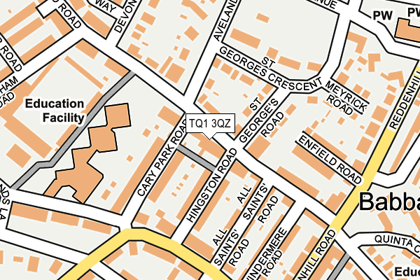 TQ1 3QZ map - OS OpenMap – Local (Ordnance Survey) TQ1 3QZ map - OS OpenMap – Local (Ordnance Survey)