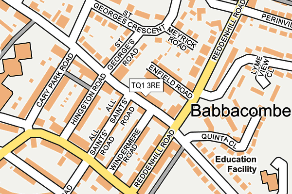 TQ1 3RE map - OS OpenMap – Local (Ordnance Survey) TQ1 3RE map - OS OpenMap – Local (Ordnance Survey)