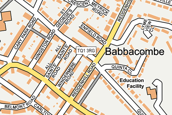 TQ1 3RG map - OS OpenMap – Local (Ordnance Survey) TQ1 3RG map - OS OpenMap – Local (Ordnance Survey)