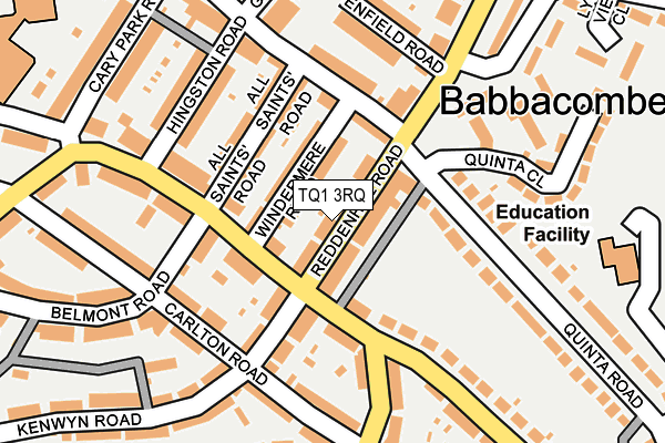 TQ1 3RQ map - OS OpenMap – Local (Ordnance Survey)