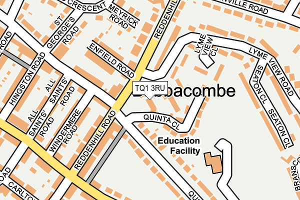 TQ1 3RU map - OS OpenMap – Local (Ordnance Survey) TQ1 3RU map - OS OpenMap – Local (Ordnance Survey)