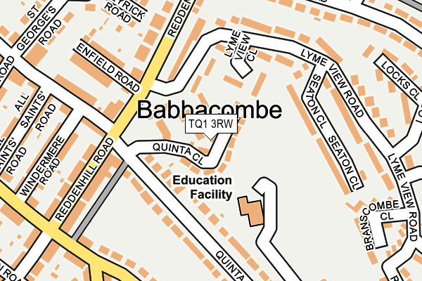 TQ1 3RW map - OS OpenMap – Local (Ordnance Survey)