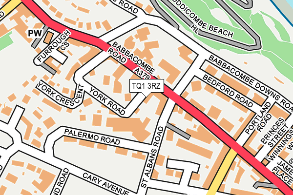 TQ1 3RZ map - OS OpenMap – Local (Ordnance Survey) TQ1 3RZ map - OS OpenMap – Local (Ordnance Survey)