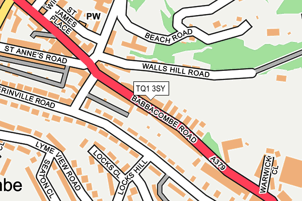 TQ1 3SY map - OS OpenMap – Local (Ordnance Survey) TQ1 3SY map - OS OpenMap – Local (Ordnance Survey)