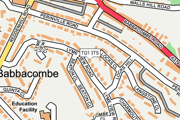 TQ1 3TS map - OS OpenMap – Local (Ordnance Survey) TQ1 3TS map - OS OpenMap – Local (Ordnance Survey)