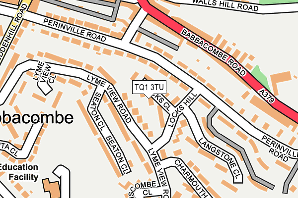 TQ1 3TU map - OS OpenMap – Local (Ordnance Survey)