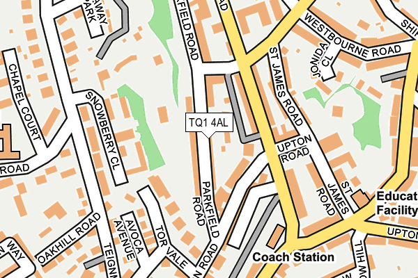 TQ1 4AL map - OS OpenMap – Local (Ordnance Survey) TQ1 4AL map - OS OpenMap – Local (Ordnance Survey)