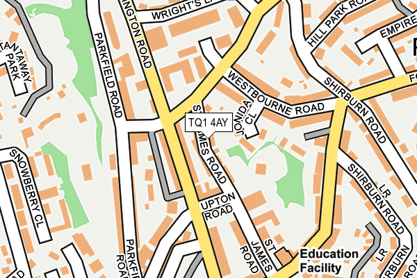 TQ1 4AY map - OS OpenMap – Local (Ordnance Survey) TQ1 4AY map - OS OpenMap – Local (Ordnance Survey)