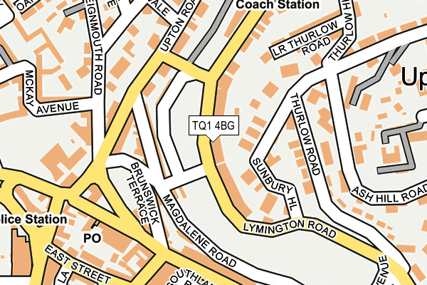 TQ1 4BG map - OS OpenMap – Local (Ordnance Survey)