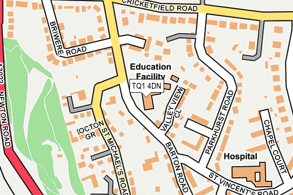 TQ1 4DN map - OS OpenMap – Local (Ordnance Survey) TQ1 4DN map - OS OpenMap – Local (Ordnance Survey)