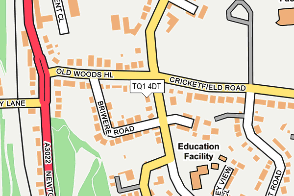 TQ1 4DT map - OS OpenMap – Local (Ordnance Survey) TQ1 4DT map - OS OpenMap – Local (Ordnance Survey)