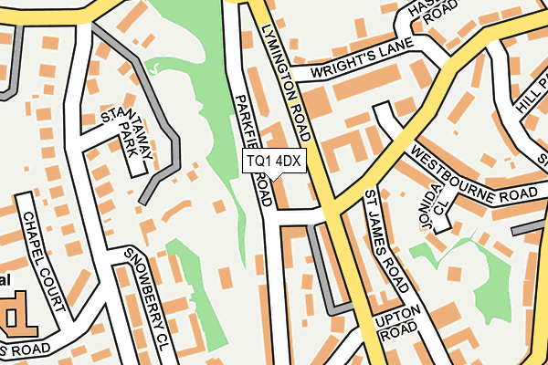 TQ1 4DX map - OS OpenMap – Local (Ordnance Survey) TQ1 4DX map - OS OpenMap – Local (Ordnance Survey)