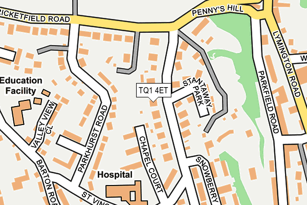 TQ1 4ET map - OS OpenMap – Local (Ordnance Survey) TQ1 4ET map - OS OpenMap – Local (Ordnance Survey)