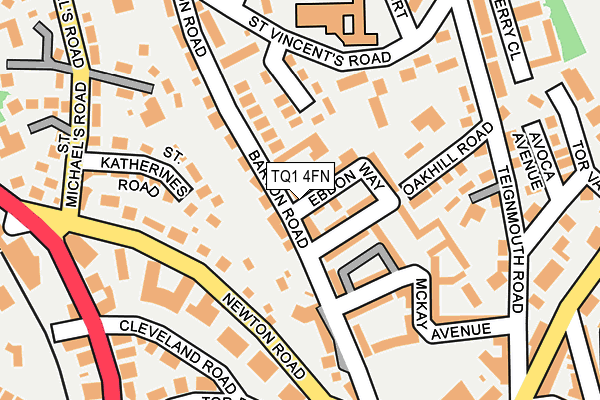 TQ1 4FN map - OS OpenMap – Local (Ordnance Survey) TQ1 4FN map - OS OpenMap – Local (Ordnance Survey)